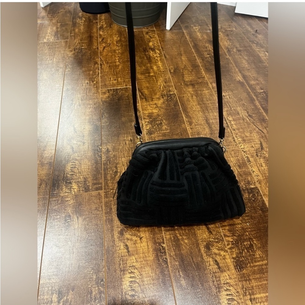 Black textured purse